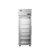 Atosa Plus 28 3/4 Inch One Section Pass-Thru Refrigerator with Front Glass Door and Rear Left Hinged Solid Door