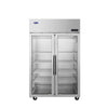 Atosa Plus Two Section Pass-Thru Refrigerator with Front Glass Doors and Rear Solid Doors