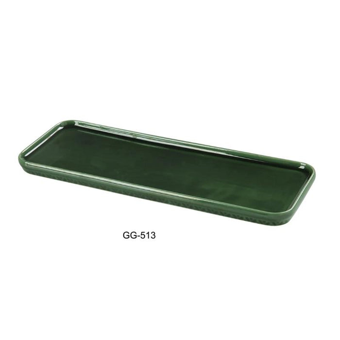 Yanco GG-513 Rectangular Plate Ceramic Green Gem Dinner Plate Pack of 24 (2Dz)