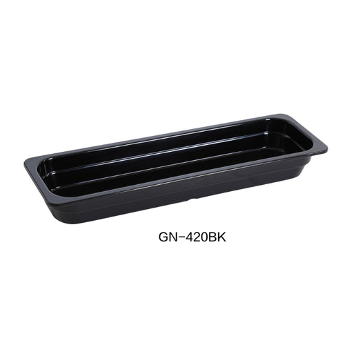 Yanco GN-420BK GN Pan, 3 Liter, Black, Melamine, Pack of 36 ( 3 Dz)