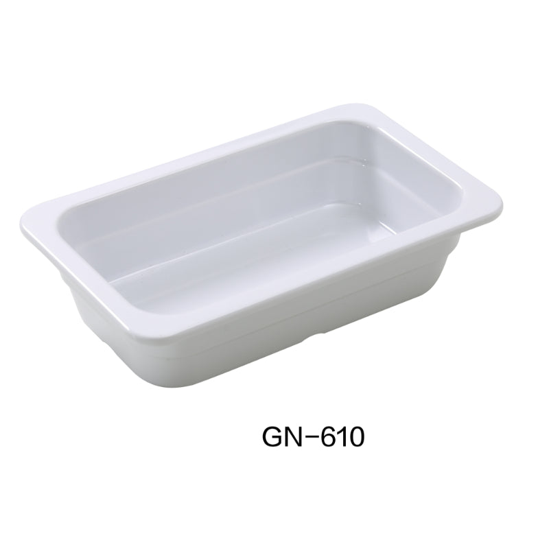 Yanco GN-610 GN, 10.43" x 6.38" x 2.56", Pan 1/4, 1.4 Liter, White, Melamine , Pack of 72 ( 6 Dz )