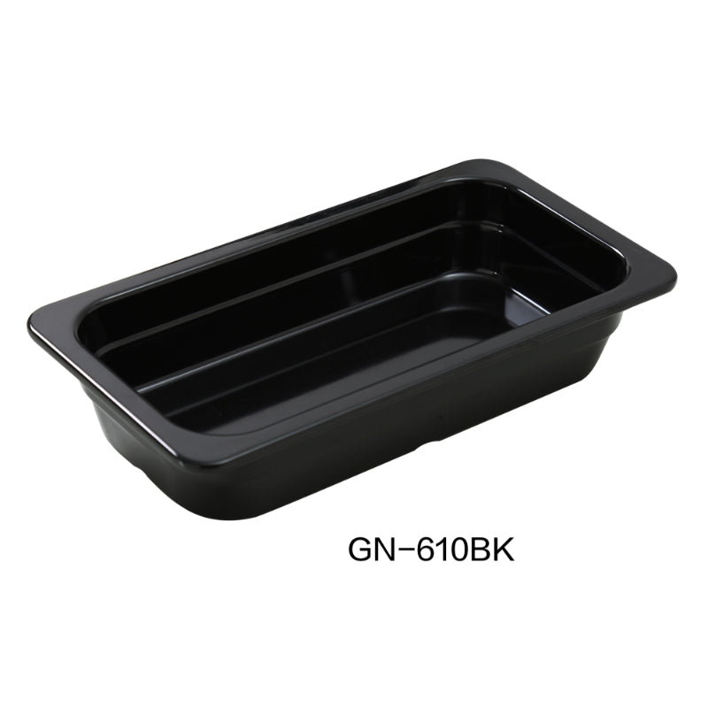 Yanco GN-610BK GN Pan, 1.4 Liter, Black, Melamine , Pack of 72 ( 6 Dz )