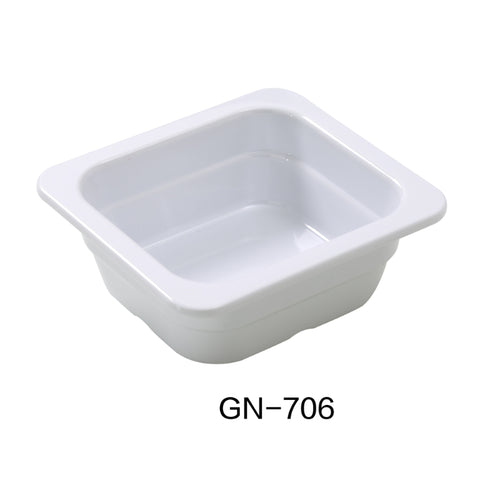 Yanco GN-706, 6.93" x 6.38" 2.56", GN Pan 1/6, White, 26 OZ, White, Melamine , Pack of 72 ( 6 Dz )