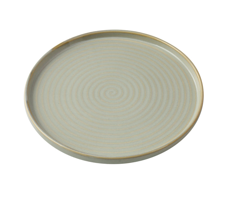 Yanco Golden Coast Chinaware Round Plate with Upright Rim ( Pack Of 12 )