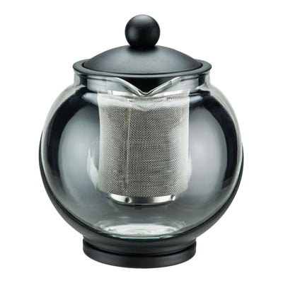 GTP-25 - 25 oz Glass Teapot with Infuser Basket, Black by Winco