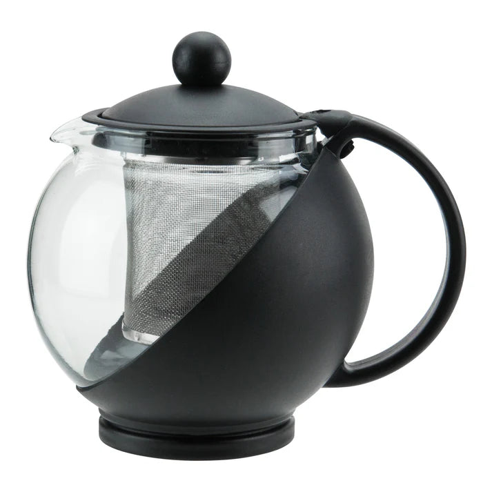 GTP-25 - 25 oz Glass Teapot with Infuser Basket, Black by Winco