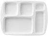 Melamine 5 section divided Rectangle Plate White, Pack of 6