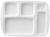 Melamine 5 section divided Rectangle Plate White, Pack of 6