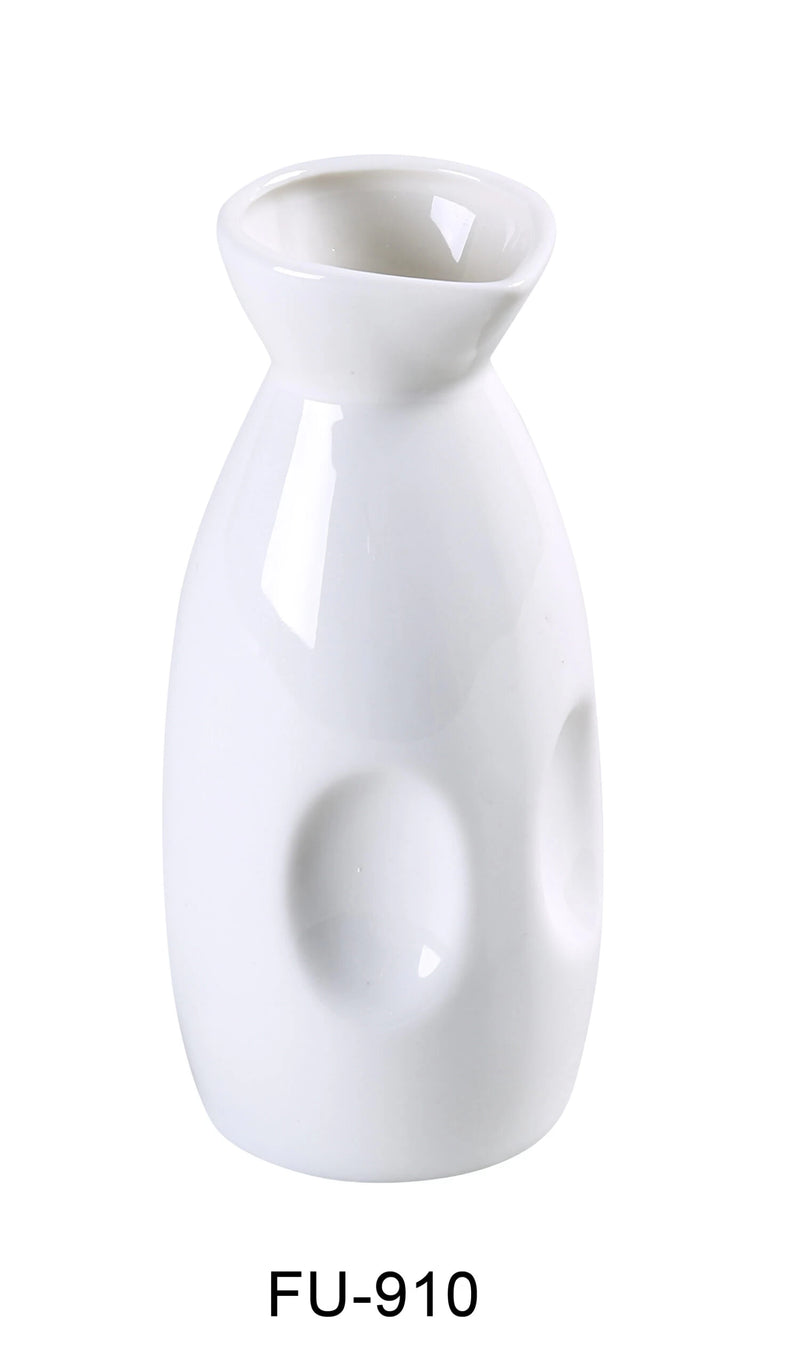 Yanco FU-910 Fuji 10 oz Wine Pot, 6.375″ Height, 2.625″ Base, Porcelain, Bone White (3Dz)