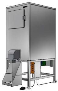 Hoshizaki HCD-500B front ice shovel door and bagging area