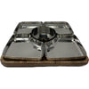 Square Chip and Dip Platter with 4 Compartments – Wood Base Serving Tray