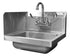 Serve-Ware 17" Wall Mounted Hand Sink with Wrist Faucet – 304 Stainless Steel Commercial Hand Wash Sink (HS15-CWP)