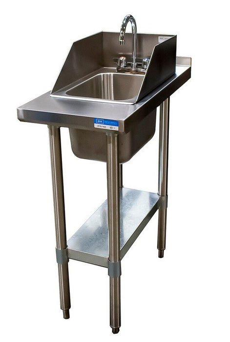 Filler Table With Drop In Hand Sink W/ Side Splash Stainless Steel  15"x30"