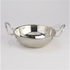Indian wok-style kadai in polished stainless steel finish