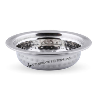 Hammered Stainless Steel Round Entrée Dish – Elegant Serveware for Stylish Dining