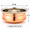 Servingware Indian Style Copper/SS Handi Bowl 20 oz
