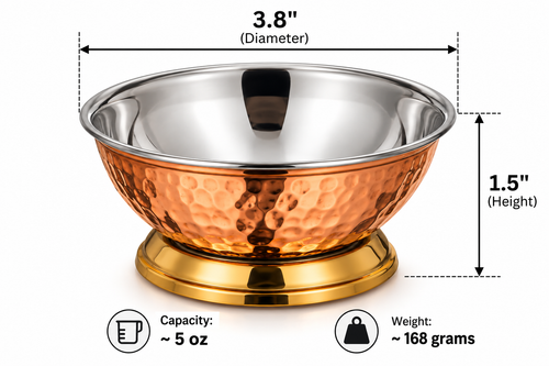 Copper & Stainless Steel Hammered Dessert Cup – Short