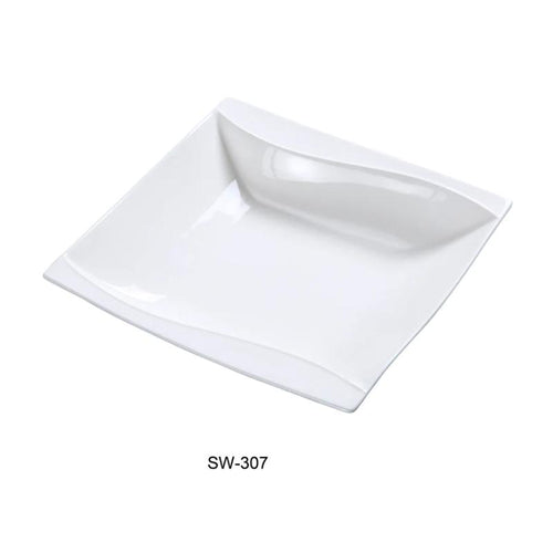 Yanco SW-307 Sea Wave 6.5″ Grapefruit Bowl, Square, 10-oz Capacity, China, Bone White (3Dz)