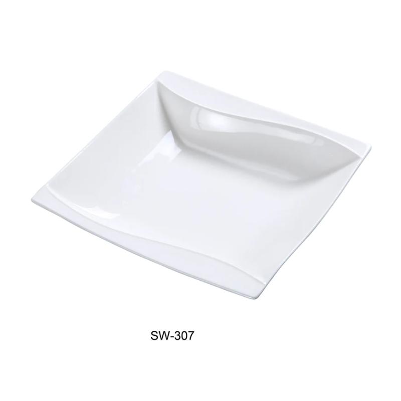 Yanco SW-307 Sea Wave 6.5″ Grapefruit Bowl, Square, 10-oz Capacity, China, Bone White (3Dz)