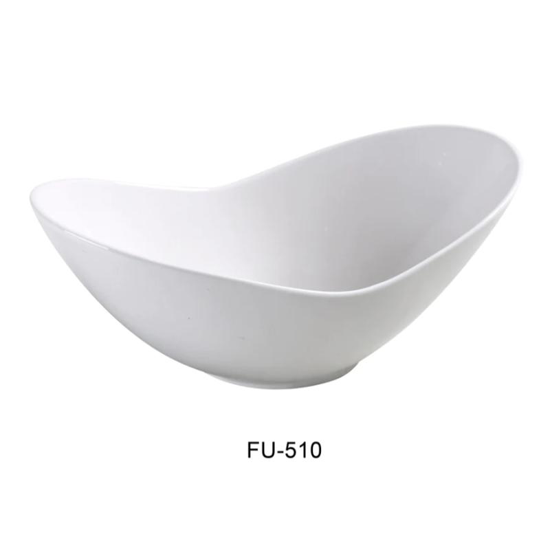 Yanco FU-510 Fuji 10″ Fortune Bowl, 28 oz Capacity, China, Bone White (1Dz)