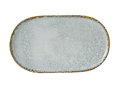 Yanco Iris Blue Chinaware Coupe Oval Plate ( Pack Of 12 )