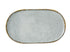 Yanco Iris Blue Chinaware Coupe Oval Plate ( Pack Of 12 )