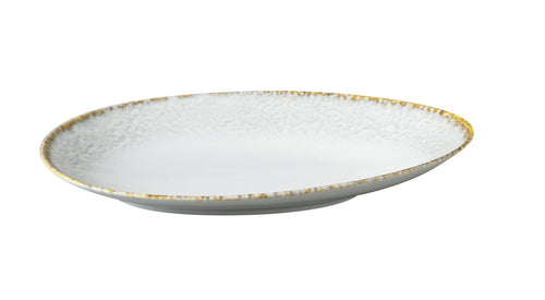 Yanco Iris Blue Chinaware Deep Oval Plate ( Pack Of 12 )