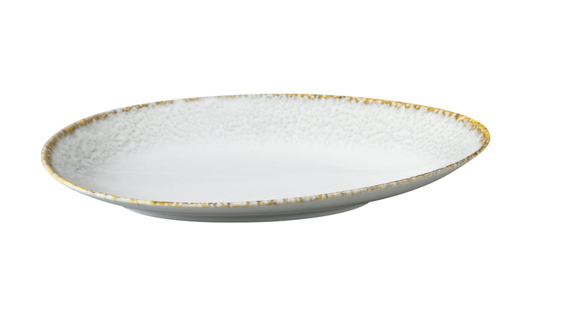 Yanco Iris Blue Chinaware Deep Oval Plate ( Pack Of 12 )