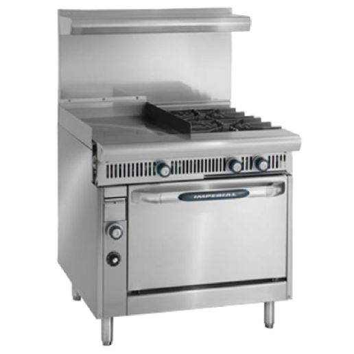 Imperial IHR-GT18-2-M Spec Series Heavy Duty Gas Range 36"W