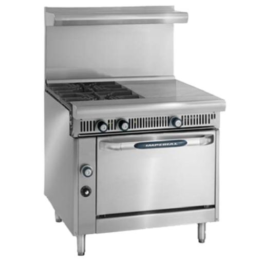 Imperial IHR-2-1HT-C Spec Series Heavy Duty Gas Range 36"W with Convection Oven