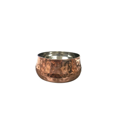 Sovereign Hammered Copper/Steel Katori Bowl – 5 oz | Handcrafted Indian Serveware
