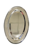 Elegant stainless steel oval platter with hammered copper bottom