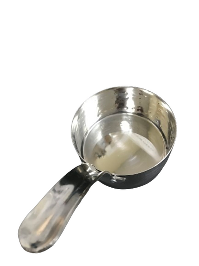 Elegant stainless steel serving pan with hammered finish