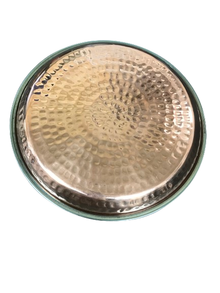 Copper Stainless Steel hammered Quarter Plate (Heavy Duty) - 8''