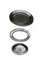 Copper and stainless steel platter for festive food presentation