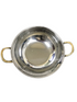 Elegant hammered stainless steel kadai for serving stir-fries and paella
