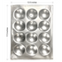 Top view of the idli tray with dimensions marked, showcasing the size, perforations, and idli mold spacing for precise steaming.