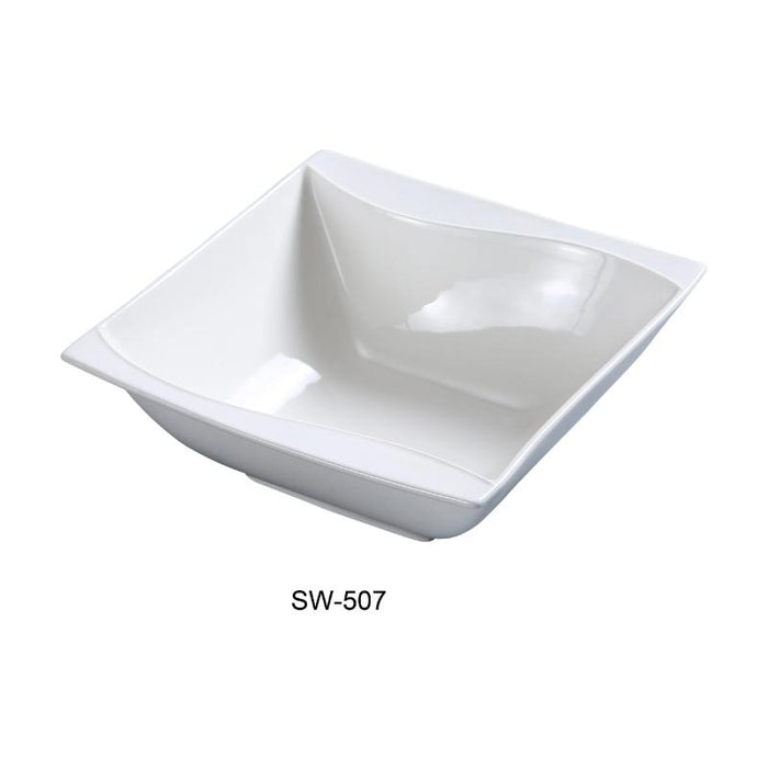 Yanco SW-507 6.75″ Salad Bowl, Square, 20-oz, Porcelain, Bone White (3Dz)