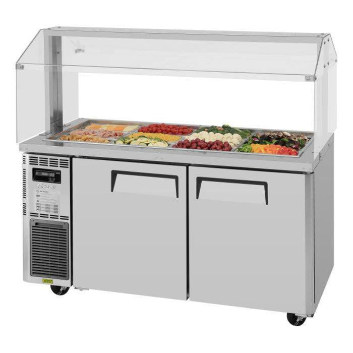 Turbo Air JBT-60-N Side Mount J Series Refrigerated Buffet Table with Two Sections 15.0 cu. ft