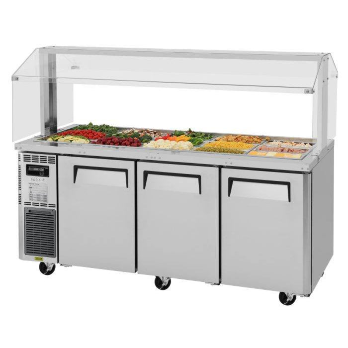Turbo Air JBT-72-N Side Mount J Series Refrigerated Buffet Table with Three Sections 18.0 cu. ft