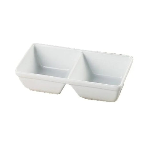 Yanco ML-729 10" X 5 1/2" X 2 5/8" Two Divided Tray, Super White, High Quality Porcelain 16 Oz Each, Pack of 24 (2 Dz)