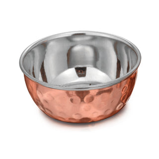 Copper Stainless Steel Hammered Omega Katori Bowl – 3.5 Oz Round Bottom for Dining & Serving