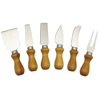 KCS-6W - Cheese Knife Set with Wooden Handles by Winco