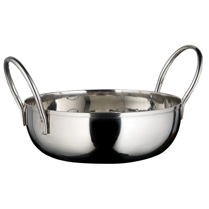 Mirror Finish Stainless Steel Kady Bowl with Welded Handles by Winco - Available in Different Sizes