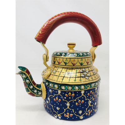 Tea kettle - Beautifully Hand Painted With Traditional Rajasthani/ Mughal Art/ Stone Design