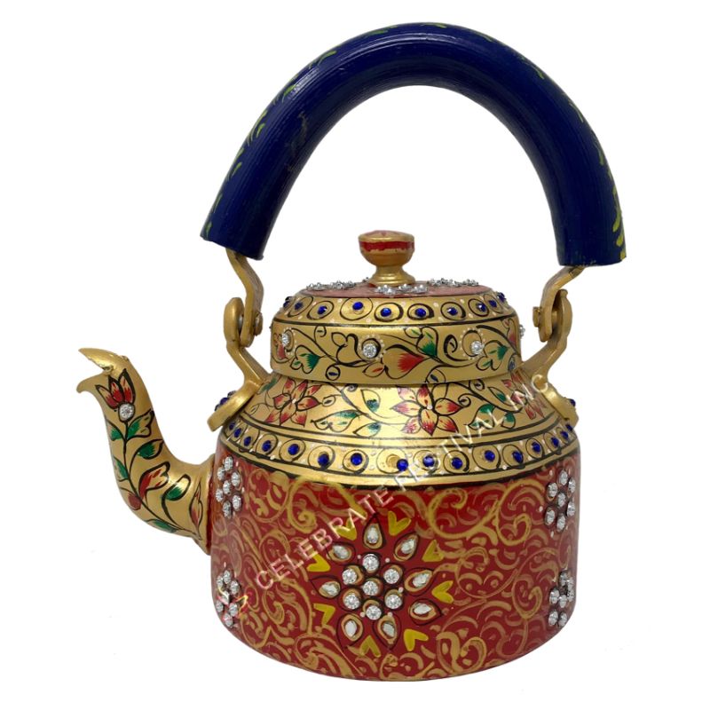Tea kettle - Beautifully Hand Painted With Traditional Rajasthani/ Mughal Art