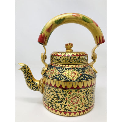 Tea kettle - Beautifully Hand Painted With Traditional Rajasthani/ Mughal Art/ Set Of Kettle & Chai Glass
