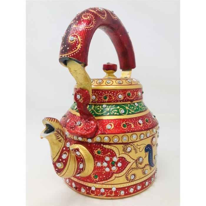 Tea kettle - Beautifully Hand Painted With Traditional Rajasthani/ Mughal Art/ Stone Design