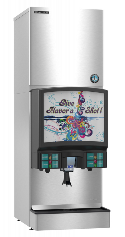 Commercial ice maker producing 418 lbs of crescent ice cubes daily