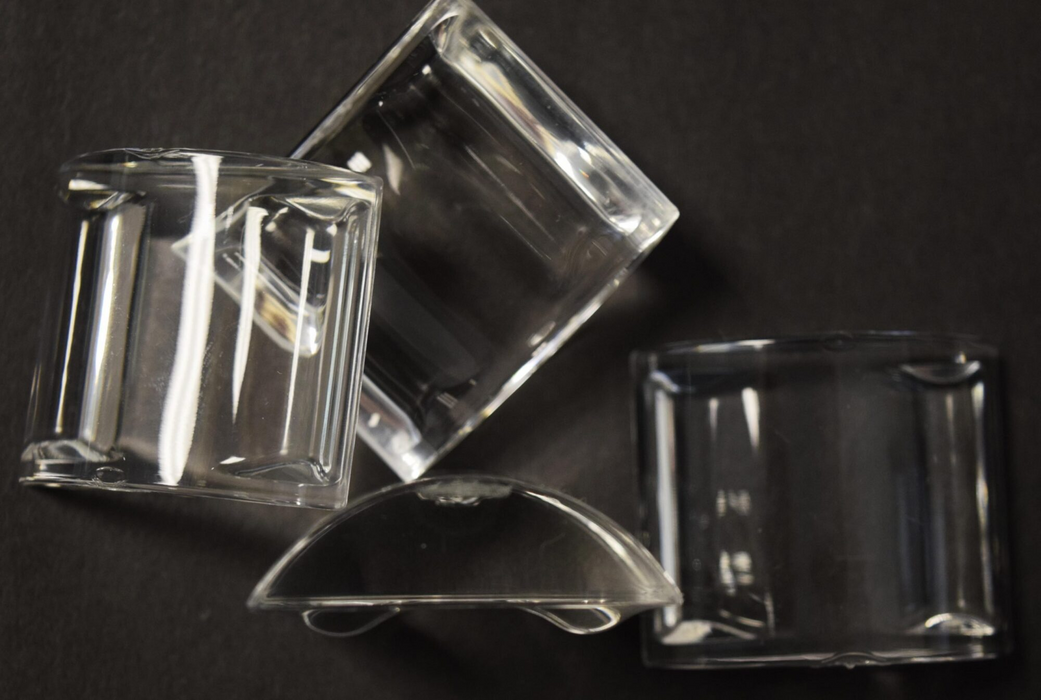 Commercial Hoshizaki ice machine producing crescent cubes